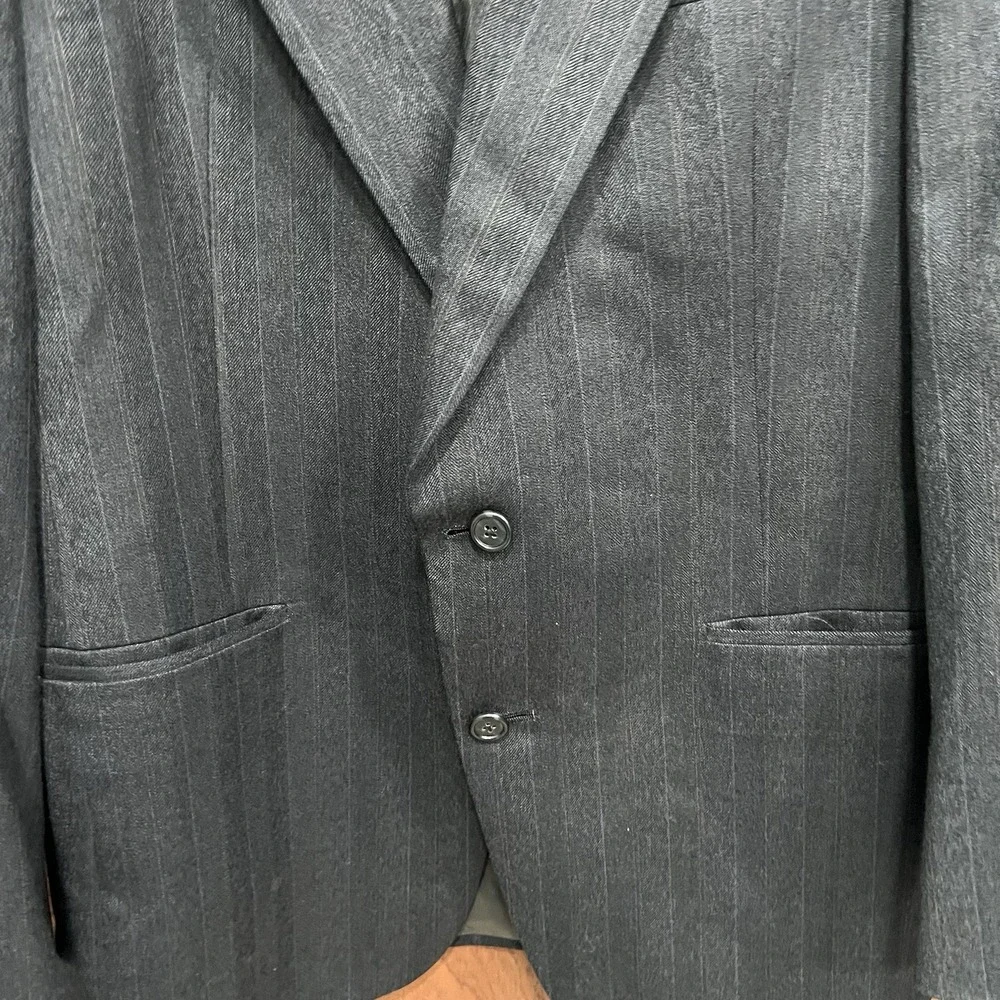 Hart Schaffner & Marx Pinstripe Blazer Business Suit‎ Jacket Two Button Gray 42